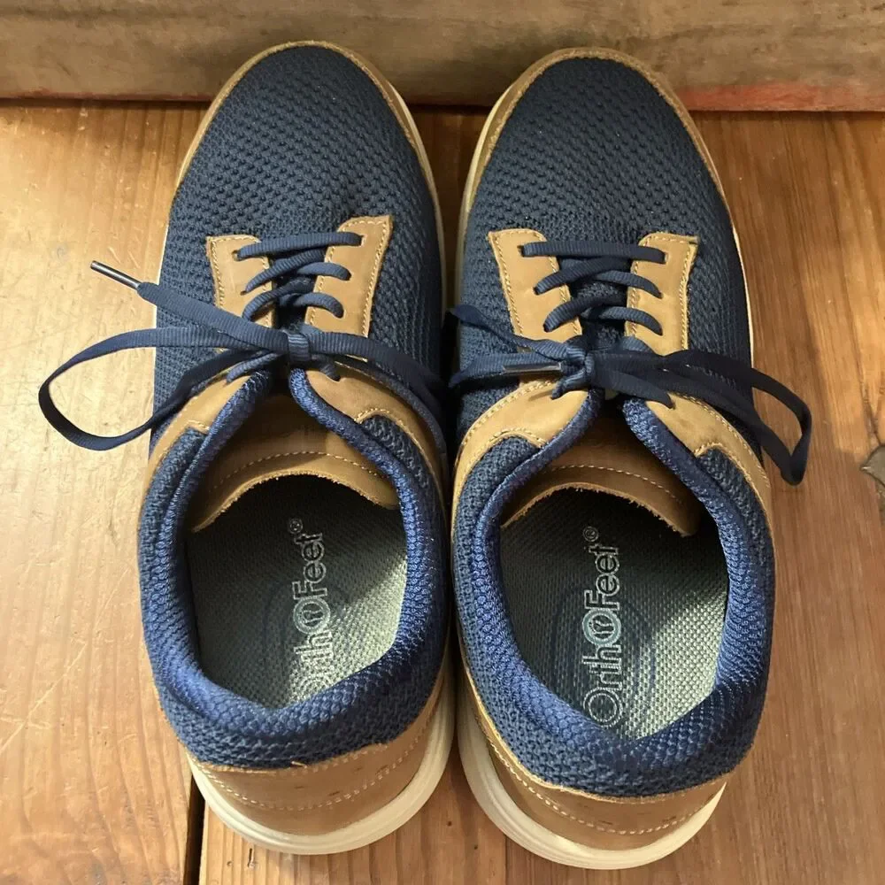 Orthofeet Tabor 20215 Shoes Mens 10.5 Blue Mesh Orthopedic Comfort Walking